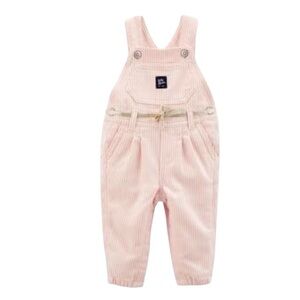 Oshkosh Striped Railroad Overall Soft Golden Tie Baby Girls 18M